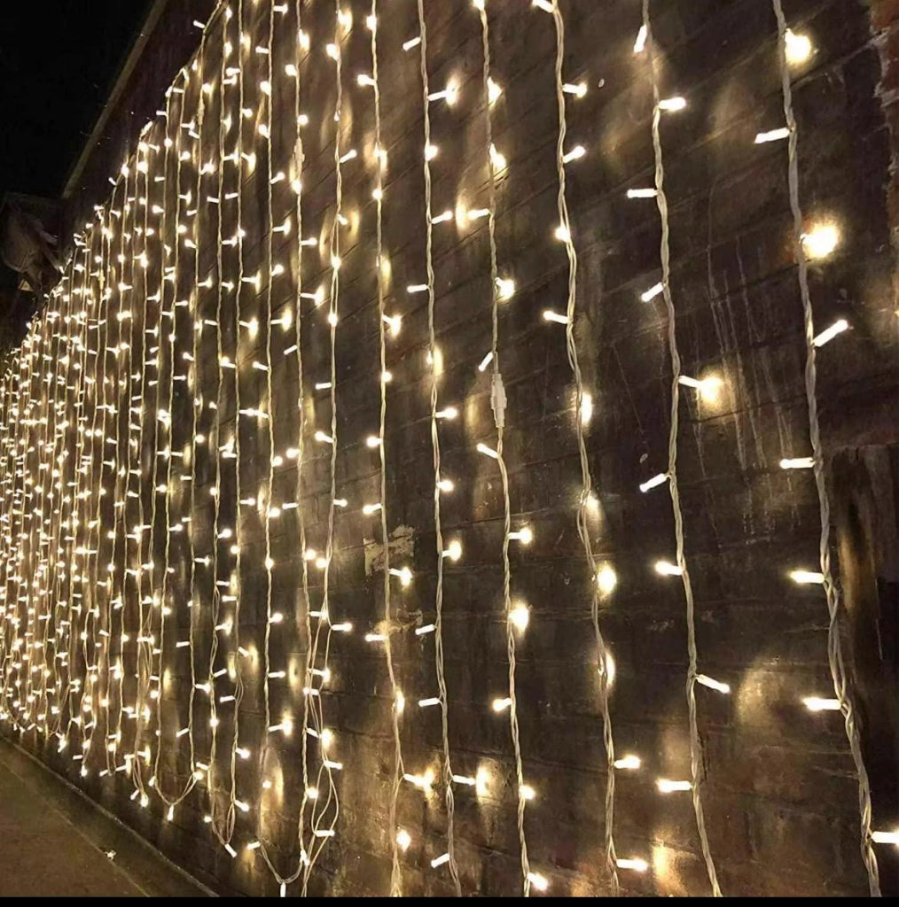 Tenda Luminosa LED 2x1.6 metri 160 Maxi LED Reflex Bianco Caldo e Flash Freddo Esterno Interno Cavo Gommato Bianco IP67 Prolungabile fino 20 mt per Natale, Matrimoni, Feste, Allestimenti Professionali