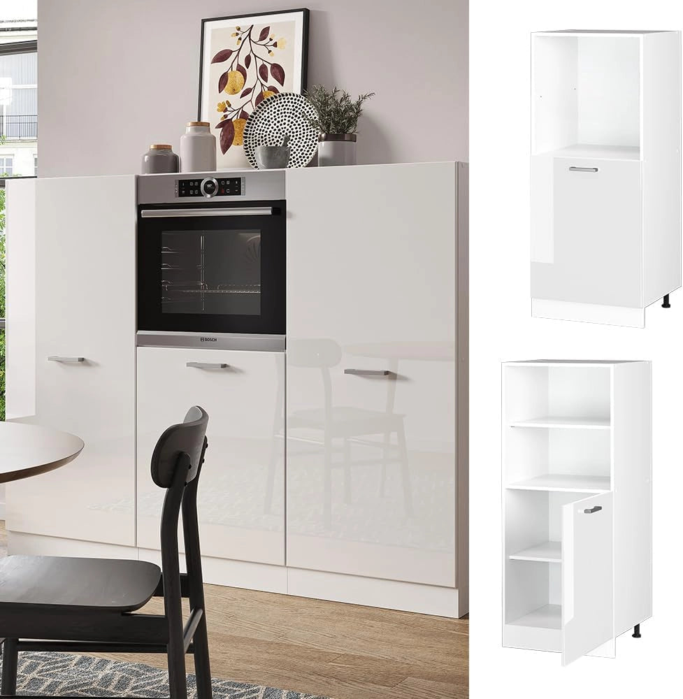 Mobile per forno da incasso R-Line, Bianco lucido, 60 cm, per la libera combinazione all'interno di sistemi cucina modulari