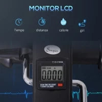 Mini Cyclette Portatile per l'Allenamento di Gambe per Braccia con Display LCD TPR, PP, PP, ruota in ghisa 35 x 40 x 31 cm Nero
