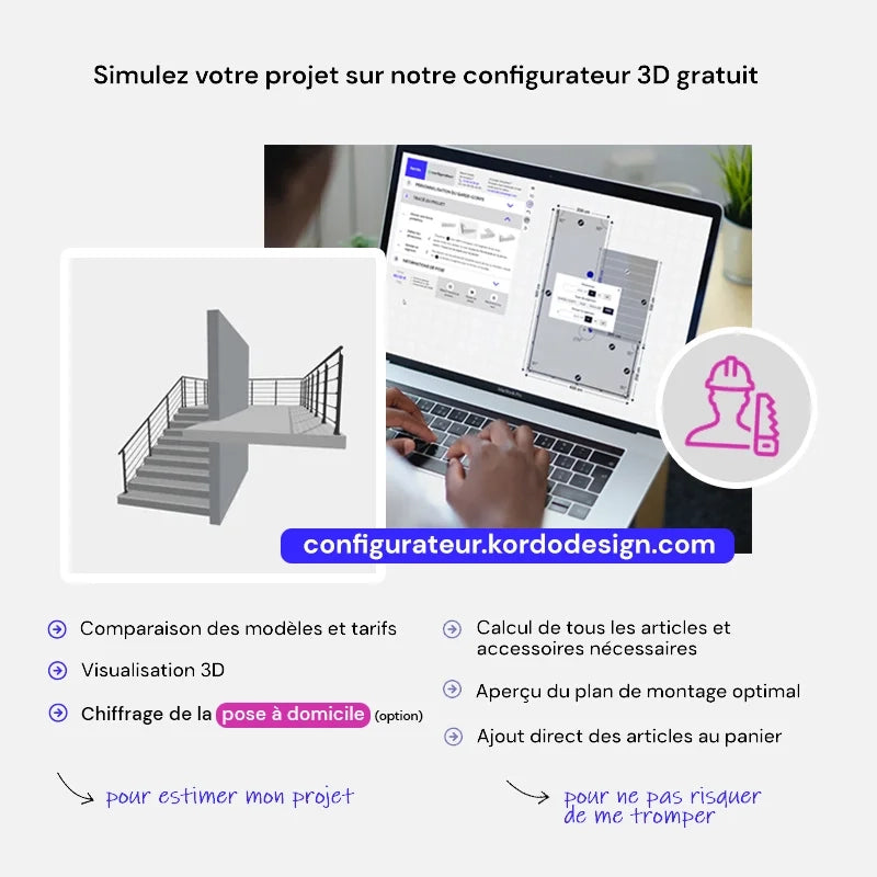 GRAPHIT - Kit di balaustre piatte in abete da 2 m