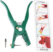 Oormerktang Ergonomico - Oormerktang per Animali da Felonia - Manubrio Antiscivolo - Acciaio Inox - Inclusa Penna di Ricambio - Peso Leggero 255g - Orecchio Clip Tang
