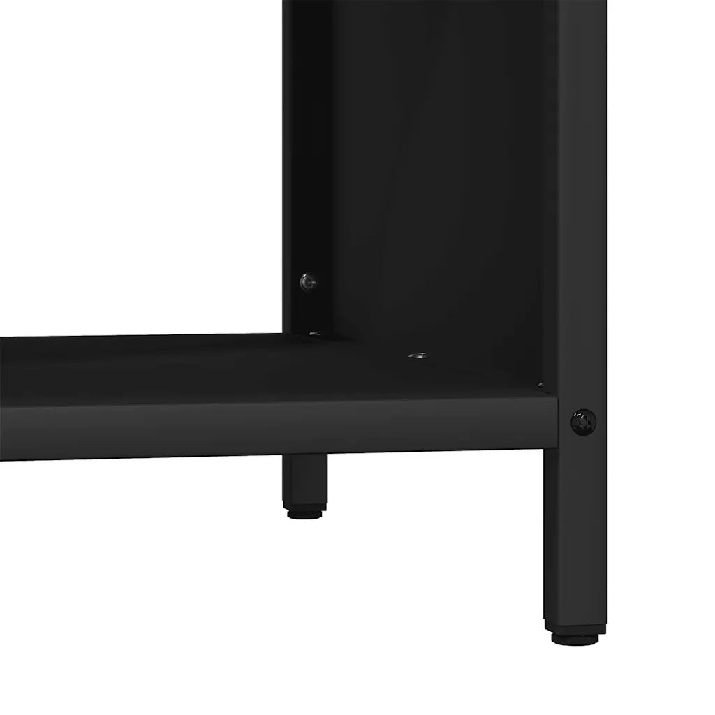 Rastrelliera per Legna da Ardere con Piano Nera 100x40x60 cm CFW4031799