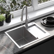 Lavello In Acciaio Paul Brush Nickel con rubinetto da cucina