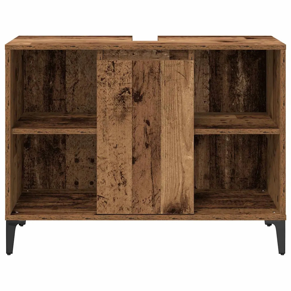Set di mobili per il bagno con lo scaffale 3 pcs Legno vecchio