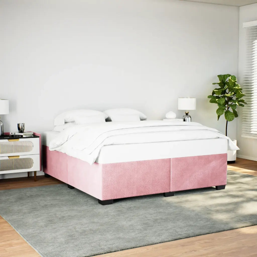 Giroletto-Struttura Letto Rosa 200x200 cm in Velluto 197862