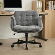 Sedia da Ufficio in Tessuto con Braccioli Regolabili; Grigio Scuro; per Studio e Home Office