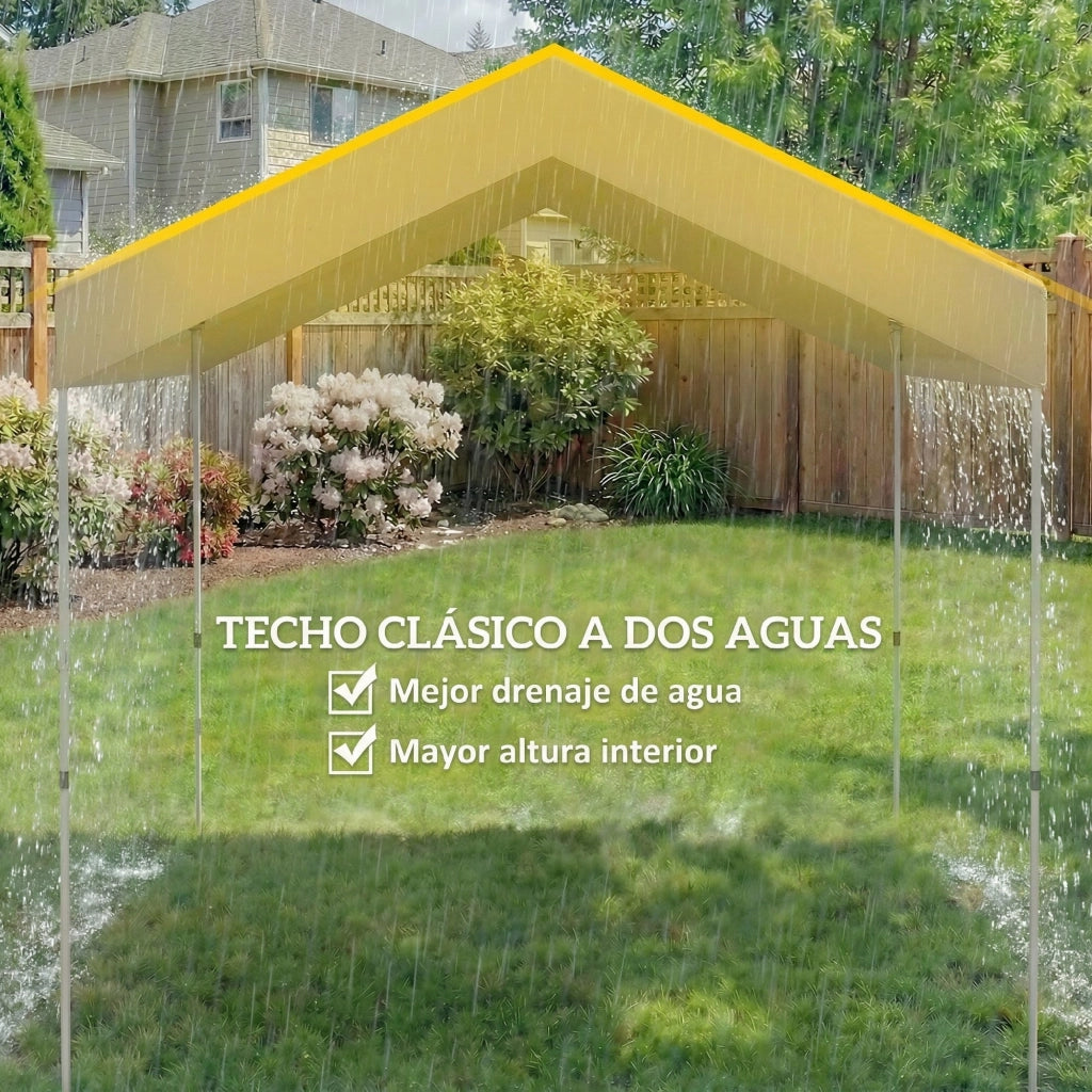 Tenda da Giardino Pieghevole 2.4x2.4 m ¨C Zephmum ¨C Beige UPF50+ con Borsa di Trasporto