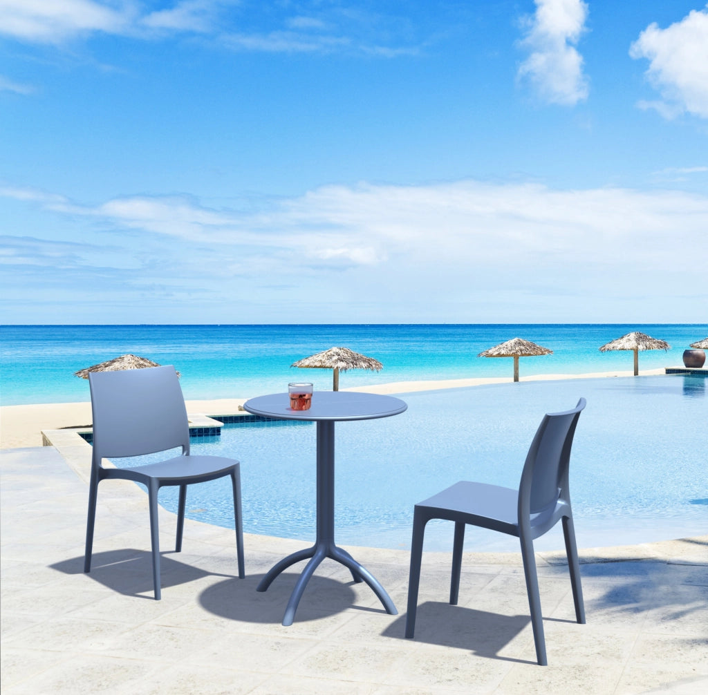 Sedia outdoor Maya impilabile azzurro