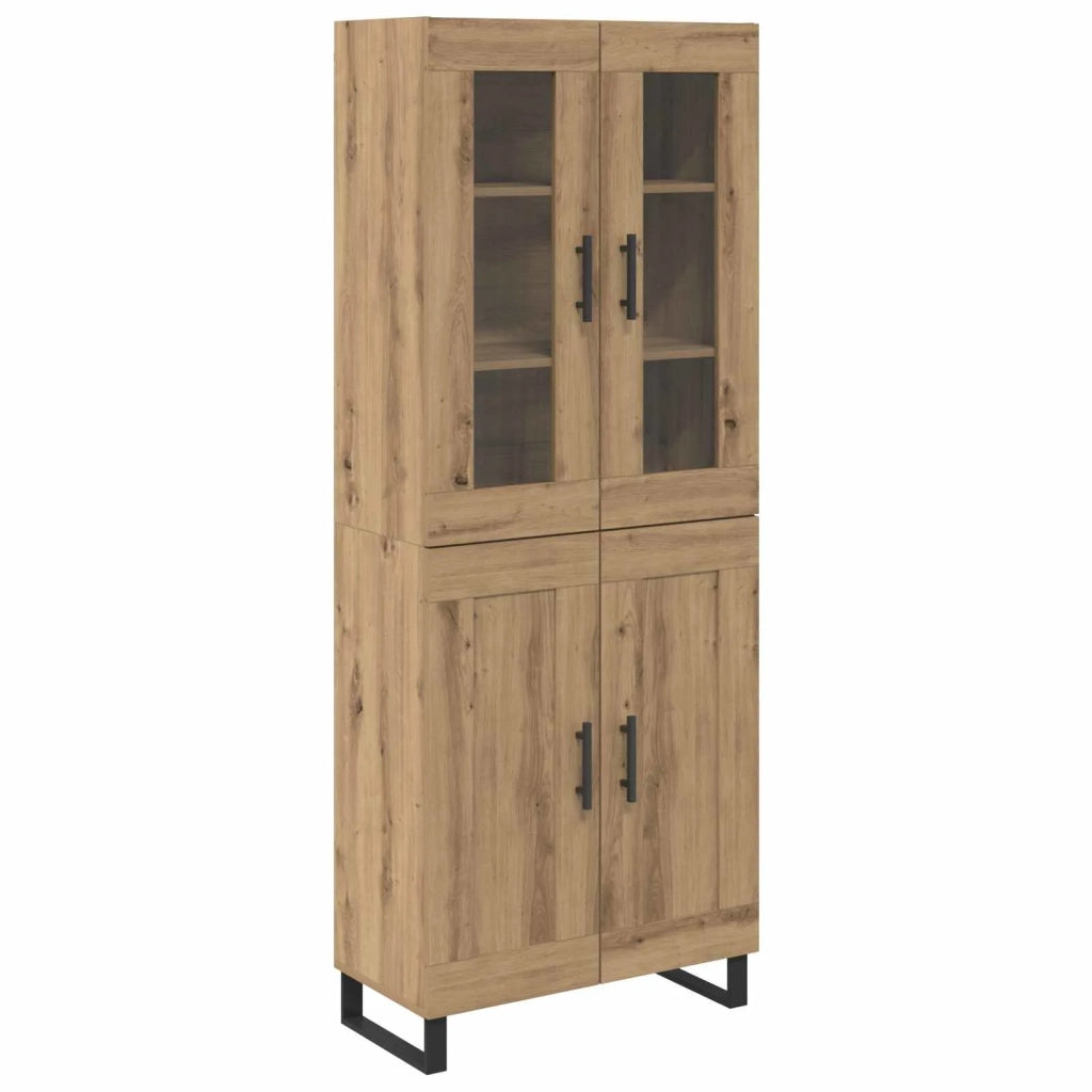 Credenza 2 pcs Rovere artigianale Legno multistrato