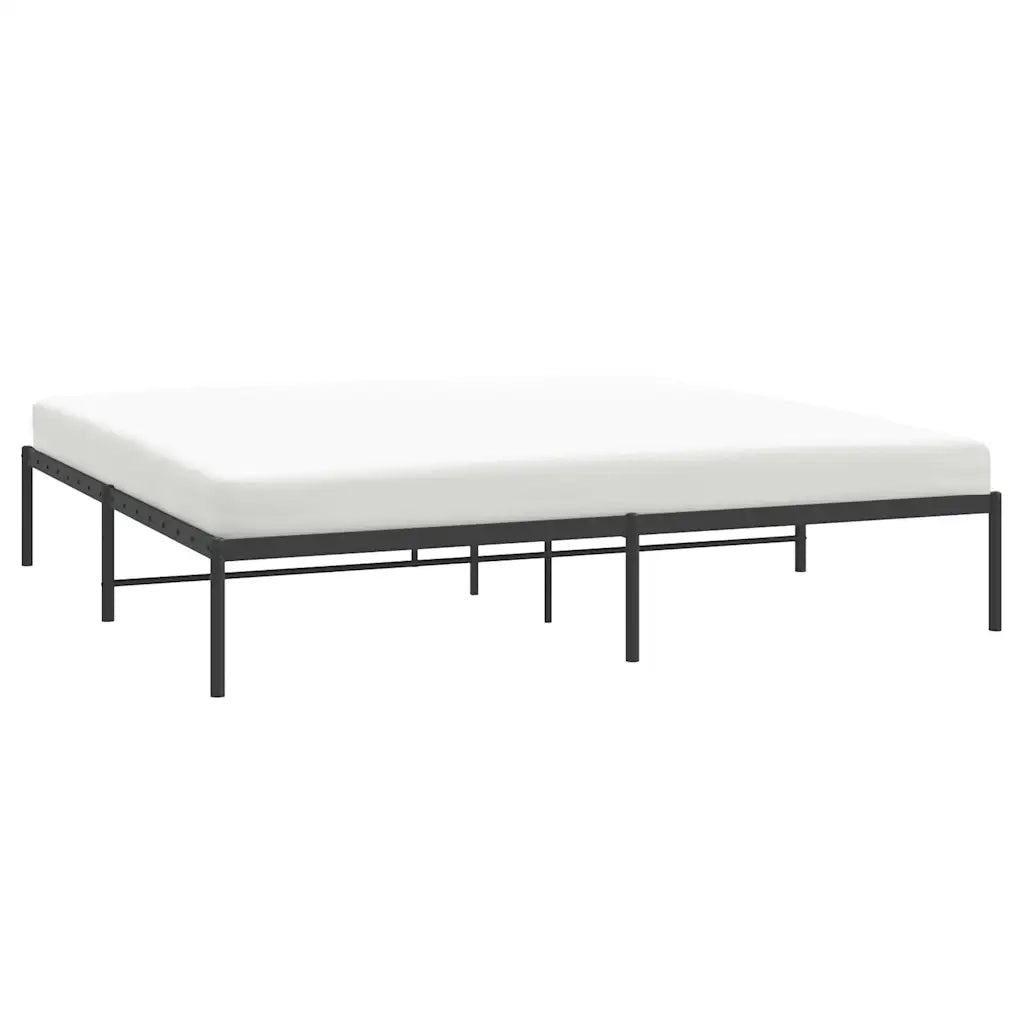 Letto matrimoniale | Letto per adulti | Giroletto in Metallo Nero 193x203 cm