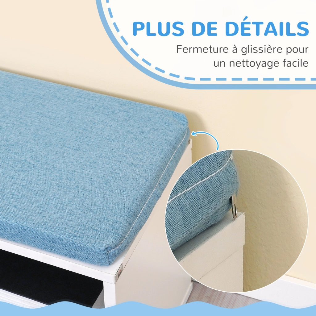 Libreria con seduta ¨C zephmum ¨C bianco blu 108x60x30