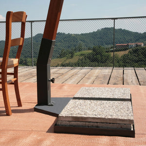 Ombrellone Decentrato da Giardino Ø4m Braccio in Legno Ecrù