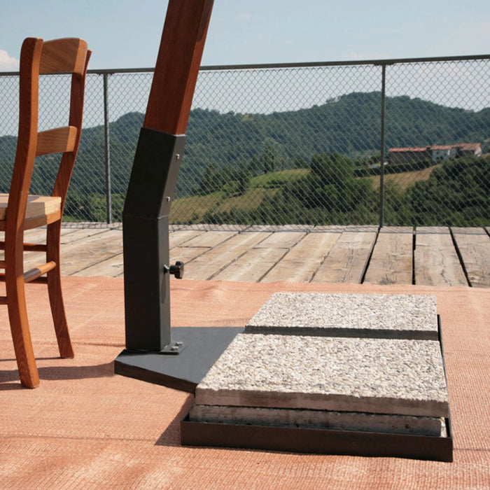 Ombrellone Decentrato da Giardino Ø4m Braccio in Legno Ecrù