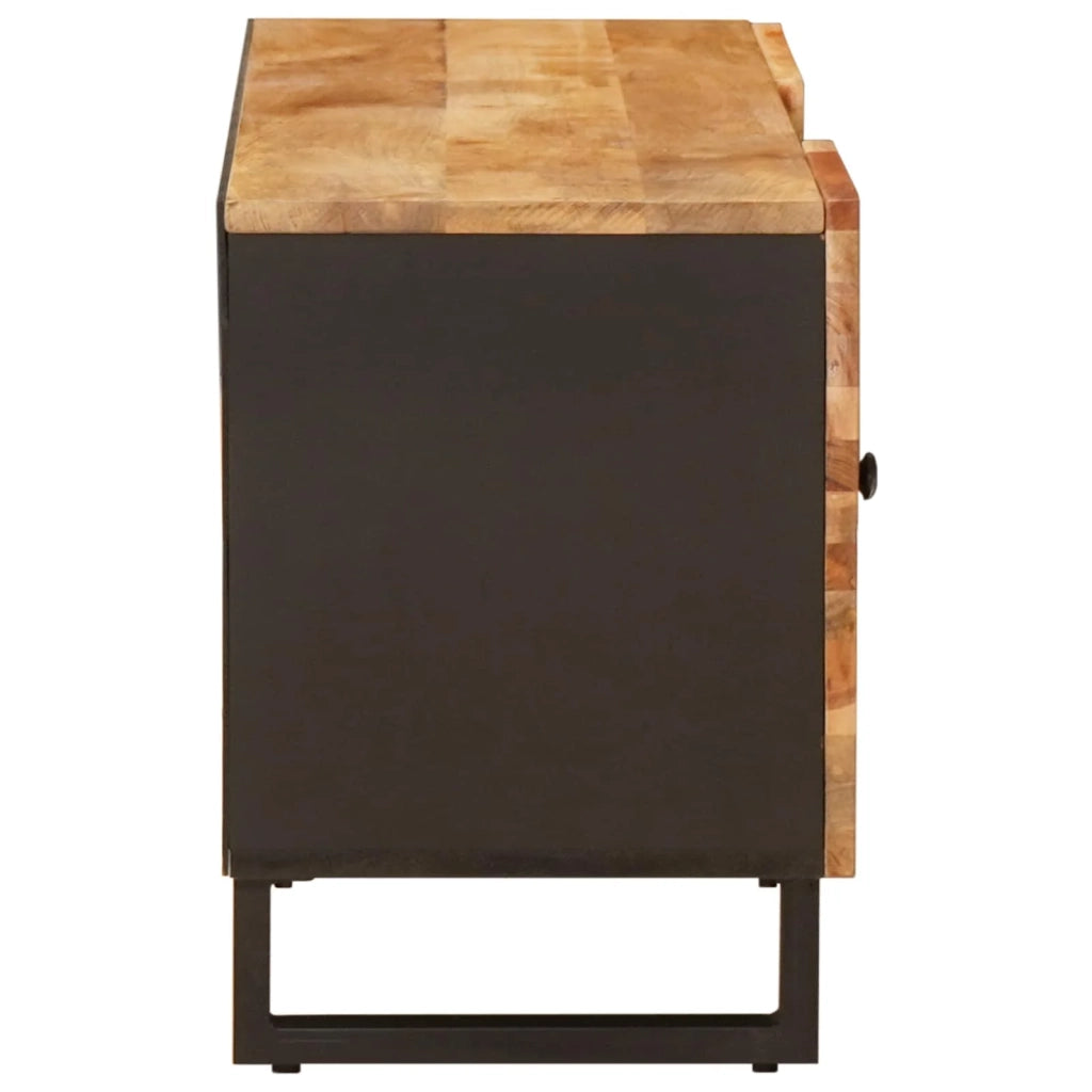 Mobile porta TV rettangolare con contenitore 105 x 33 x 46 cm stile moderno soggiorno legno massello di mango marrone 02_0057814
