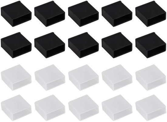 Stopper per USB A maschile - 20 pezzi - Protezione contro la polvere cap cover - Nero + Translucido