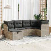 Set Divano da Giardino 6pz con Cuscini Grigio Chiaro Polyrattan 3325288