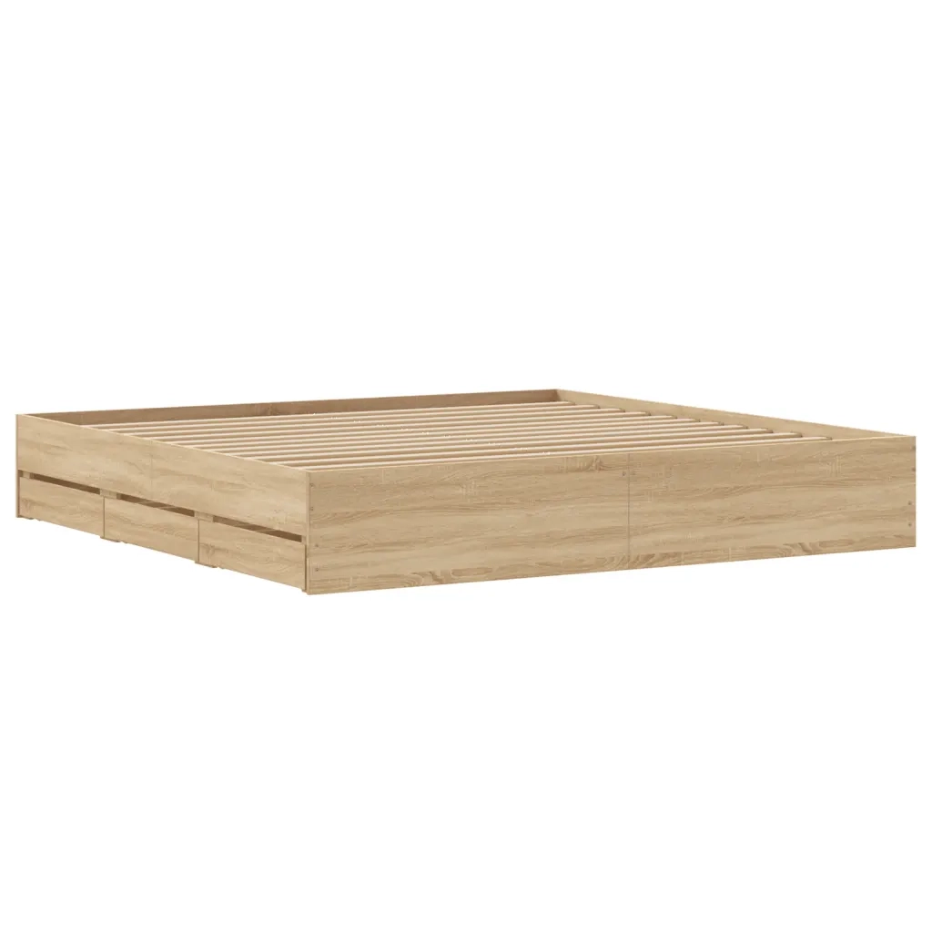 Giroletto Cassetti Rovere Sonoma 160x200 cm Legno Multistrato 3207261