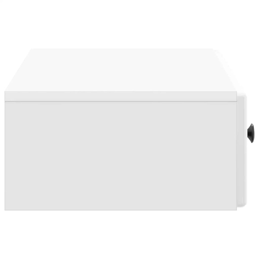 Tavolino da Parete Laterale Bianco Lucido 87,5 x 34,5 x 17 cm 899179