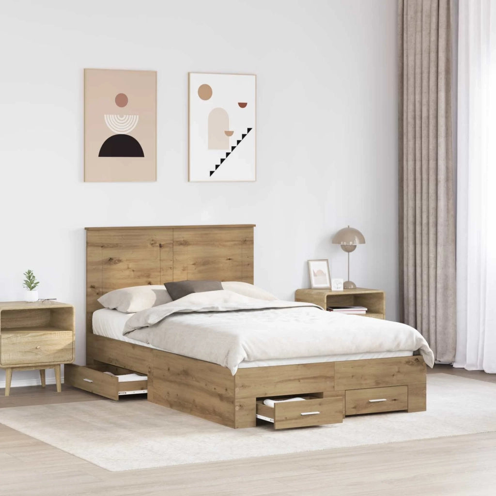 Struttura del letto Rovere artigianale 120 x 190 cm