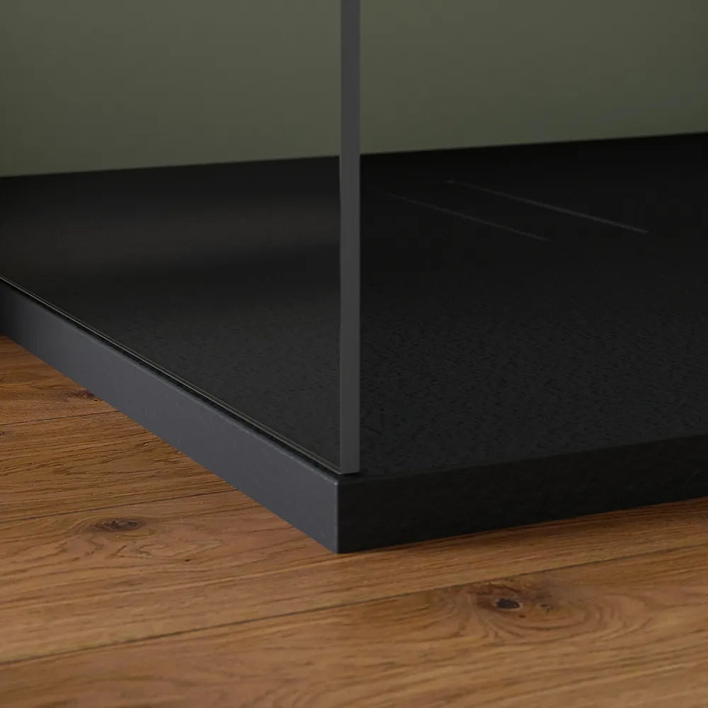 Piatto doccia 90x90 cm in marmoresina nero effeto pietra | Merlera