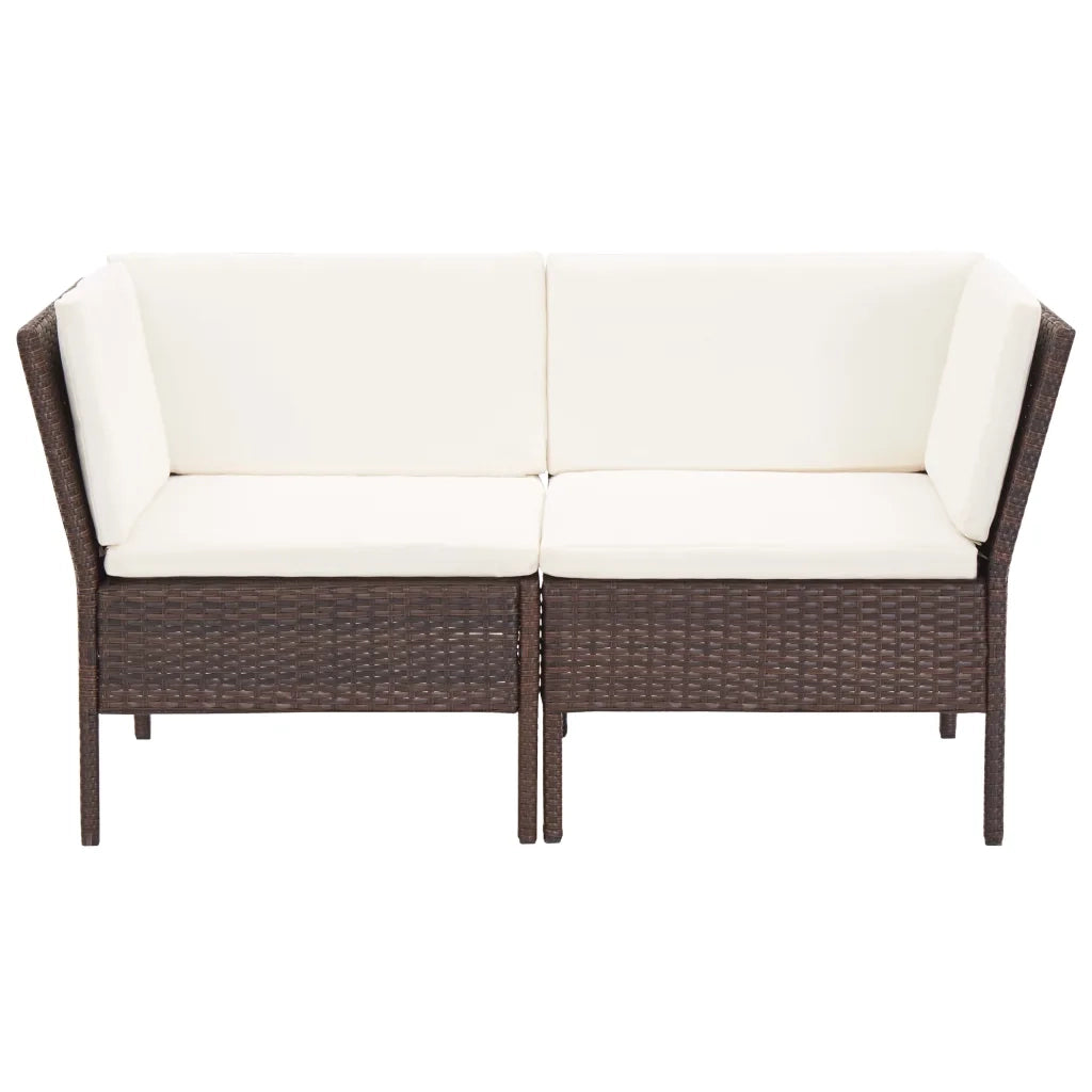 Set Divani da Giardino 6 pz con Cuscini in Polyrattan Marrone cod mxl 43226