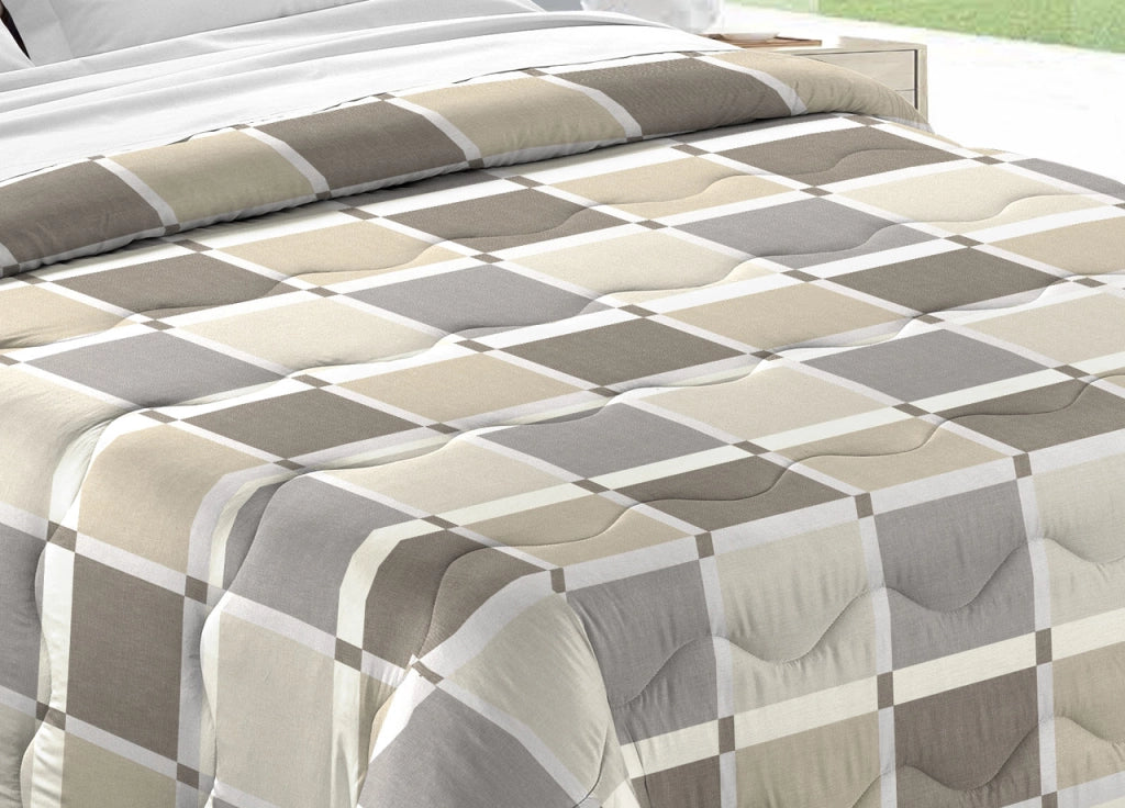 Trapunta Piumone Letto Invernale Imbottita 300gr Microfibra Scaldanotti Toronto - 2 Piazze - Beige