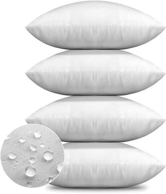 Set di cuscinetti quadrati per interni - impermeabili - confezione da 4 - bianchi - 45x45 cm