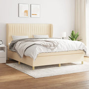 Giroletto a Molle con Materasso Crema 160x200 cm in Tessuto 3128698