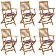 Sedie da Giardino Pieghevoli 6 pz con Cuscini Massello Acaciacod mxl 69682