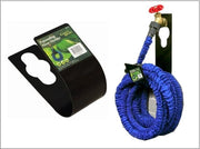 Supporto universale per tubi di giardino in metallo nero - Organizzatore per tubi di giardino flessibili da 7,5m a 33m