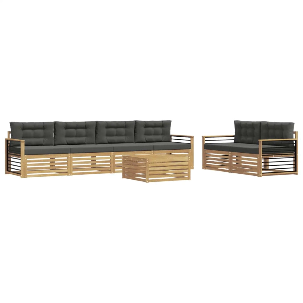 Set di divani da esterno 7 pcs Bianco e Antracite Poliestere 3390097