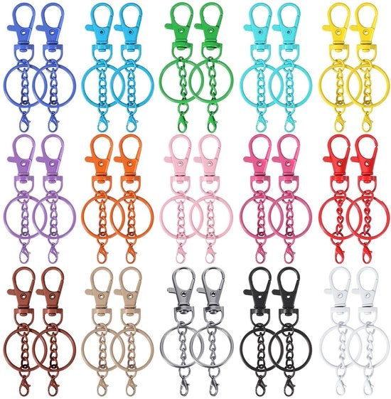 Set di 30 Chiavi da Appendere - Ferro da Appendere - Chiavi a Sfera - Chiavi a Gancio - Accessori per Fai da Te - 15 Colori - Gancio a Ferro da Appendere