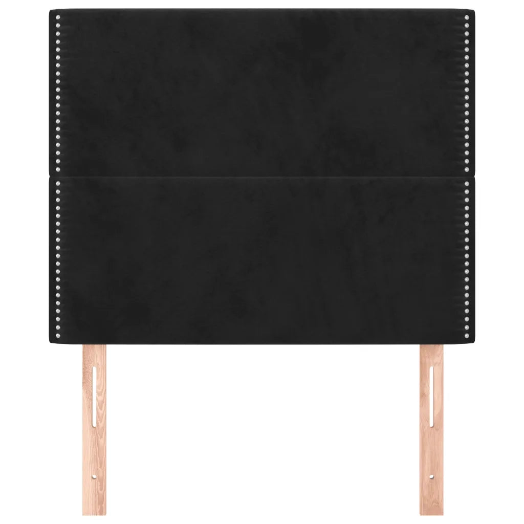 Testiera 2 pz Nera 90x5x78/88 cm in Velluto