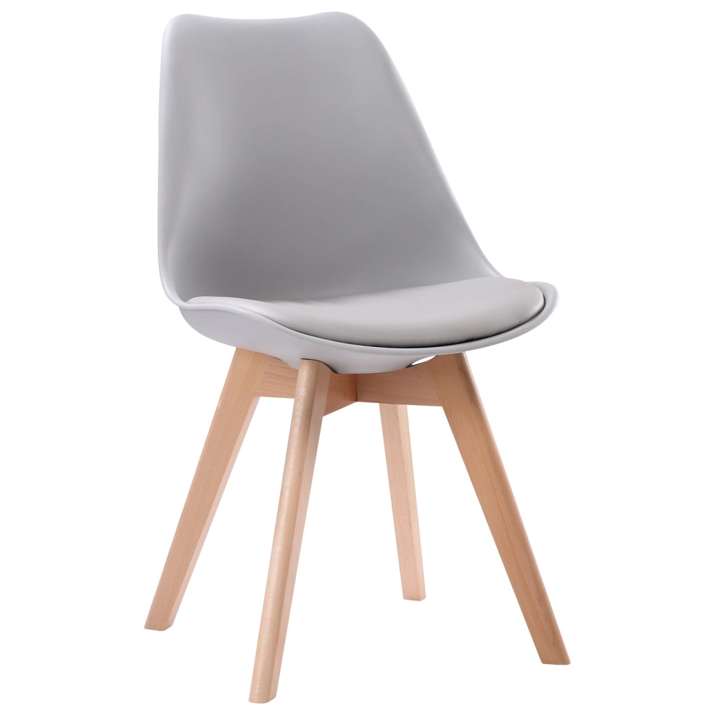 Set di 4 sedie scandinave NORA grigie con cuscino