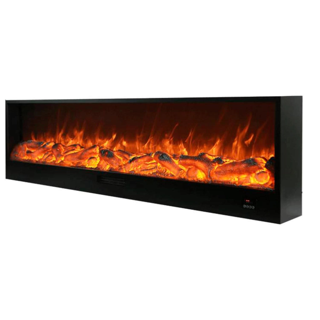 Sined Caminetto Amiata Caminetto Elettrico Da Incasso e Appoggio Da 180 Cm Con Potenza 1500w Nero Camino Da Interno Effetto Fiamma 6 Intensita Telecomando Struttura a Pannelli Laminati a Freddo