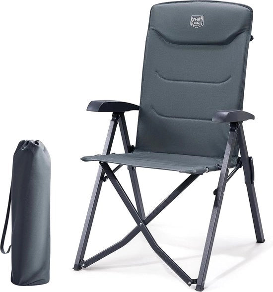 Sedile da campeggio pieghevole con schienale alto - piccola dimensione del pacco - sedia da campeggio 150 kg - 4 posizioni regolabili - con borsa - sedia da giardino balcone camper blu