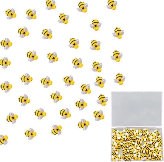 Spilli api insetticida spilli decorativi con scatola di conservazione - 50 pezzi per DIY artigianato festa - decorazione domestica (1,9 cm)