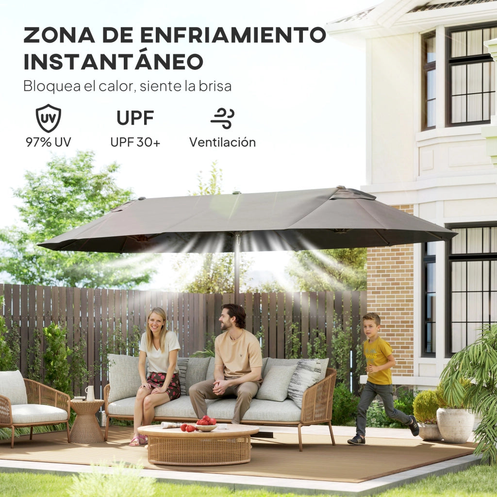 Ombrellone da Giardino Grande ¨C zephmum ¨C Grigio 455x265x238 cm