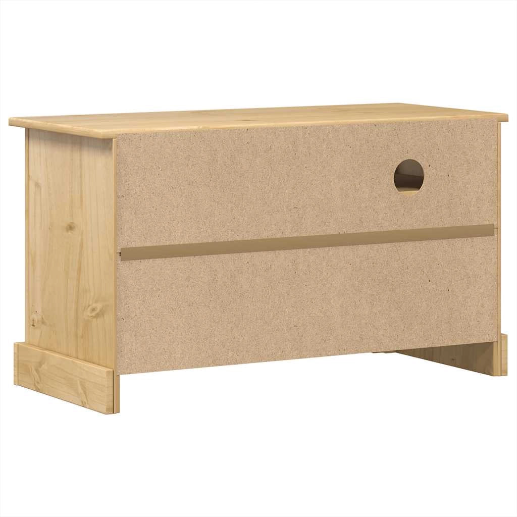 Porta TV multimediale Corona mensola TV credenza sala da pranzo soggiorno camera da letto 100 x 45 x 58 cm legno di pino massiccio marrone 02_0027565