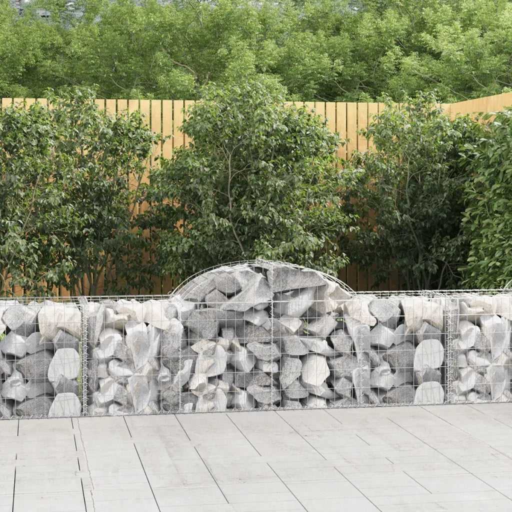 Cesti Gabbioni ad Arco 9 pz 200x50x60/80 cm Ferro Zincato 3146285