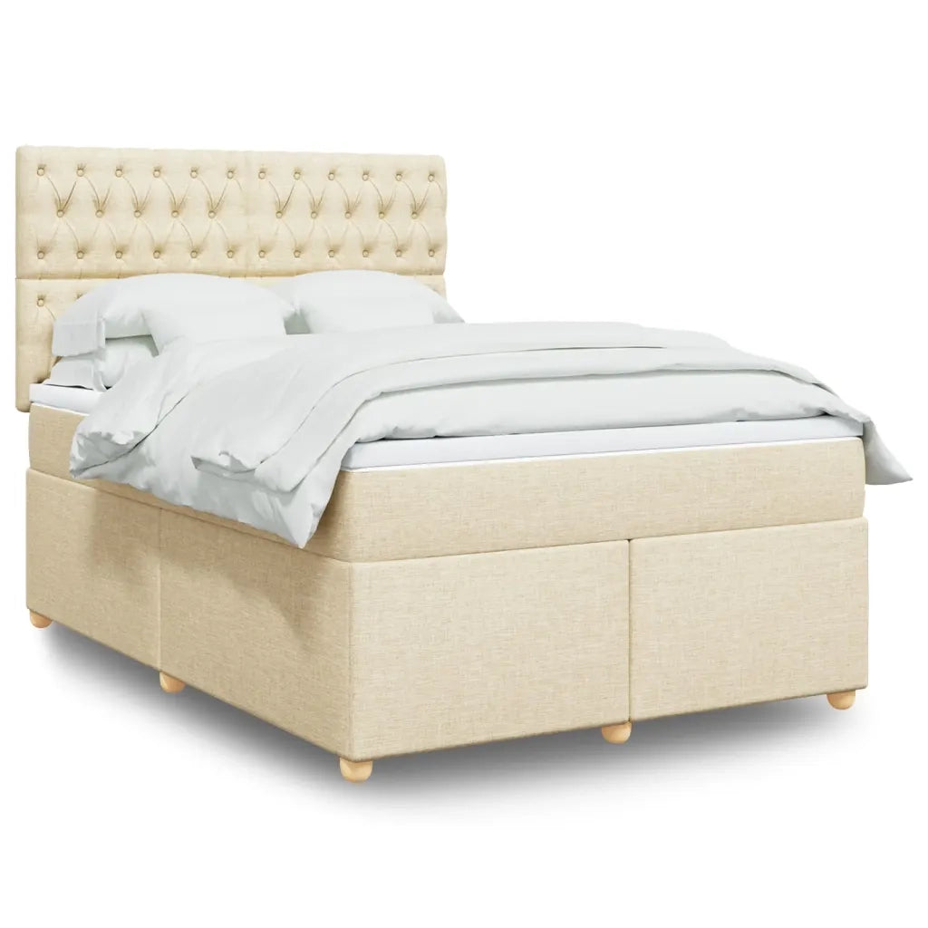 Giroletto a Molle con Materasso Crema 140x19 cm in Tessuto 3293587