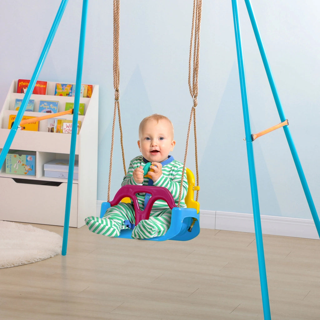 Altalena per bambini 3 in 1 ¨C zephmum ¨C blu e giallo, 42x33x180 cm