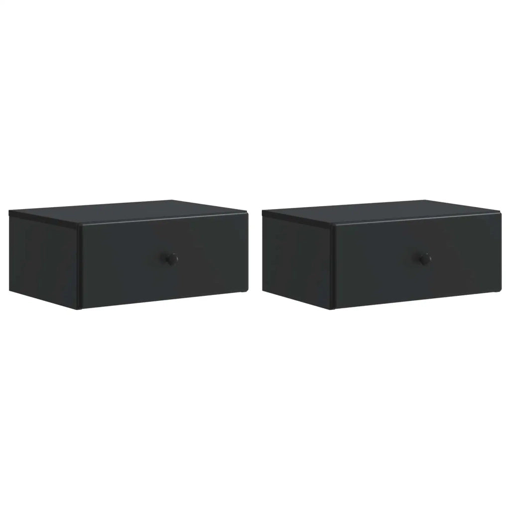 Mobiletto da notte a muro 2 pcs Nero 49 x 34,5 x 20 cm 899128