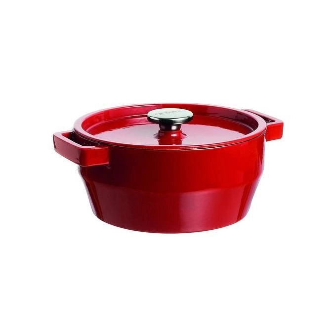 Pyrex SC5AC24 Slow Cook Casseruola in Ghisa Smaltata Rotonda con Coperchio 4 L Induzione forno fino a 280°C colore Rosso
