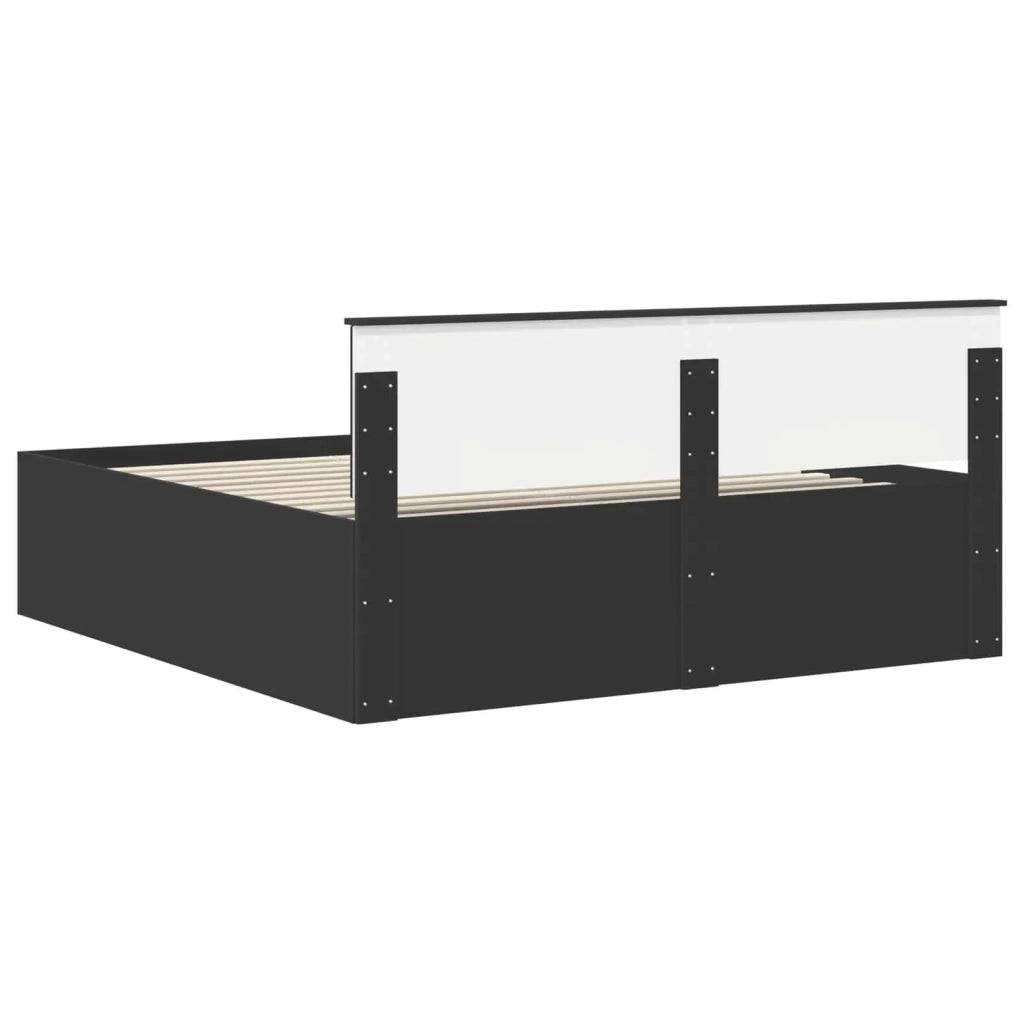 Struttura del letto Nero 200 x 200 cm Legno multistrato