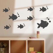 Decorazione per parete 3D con stampe di pesce e bolle, riflessi, impermeabile, adesivo, muurstickers ecosostenibili per camera da letto, soggiorno, bagno.