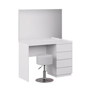 Vicco Tavolo da toeletta Bianco 110 cm con specchio e sgabello