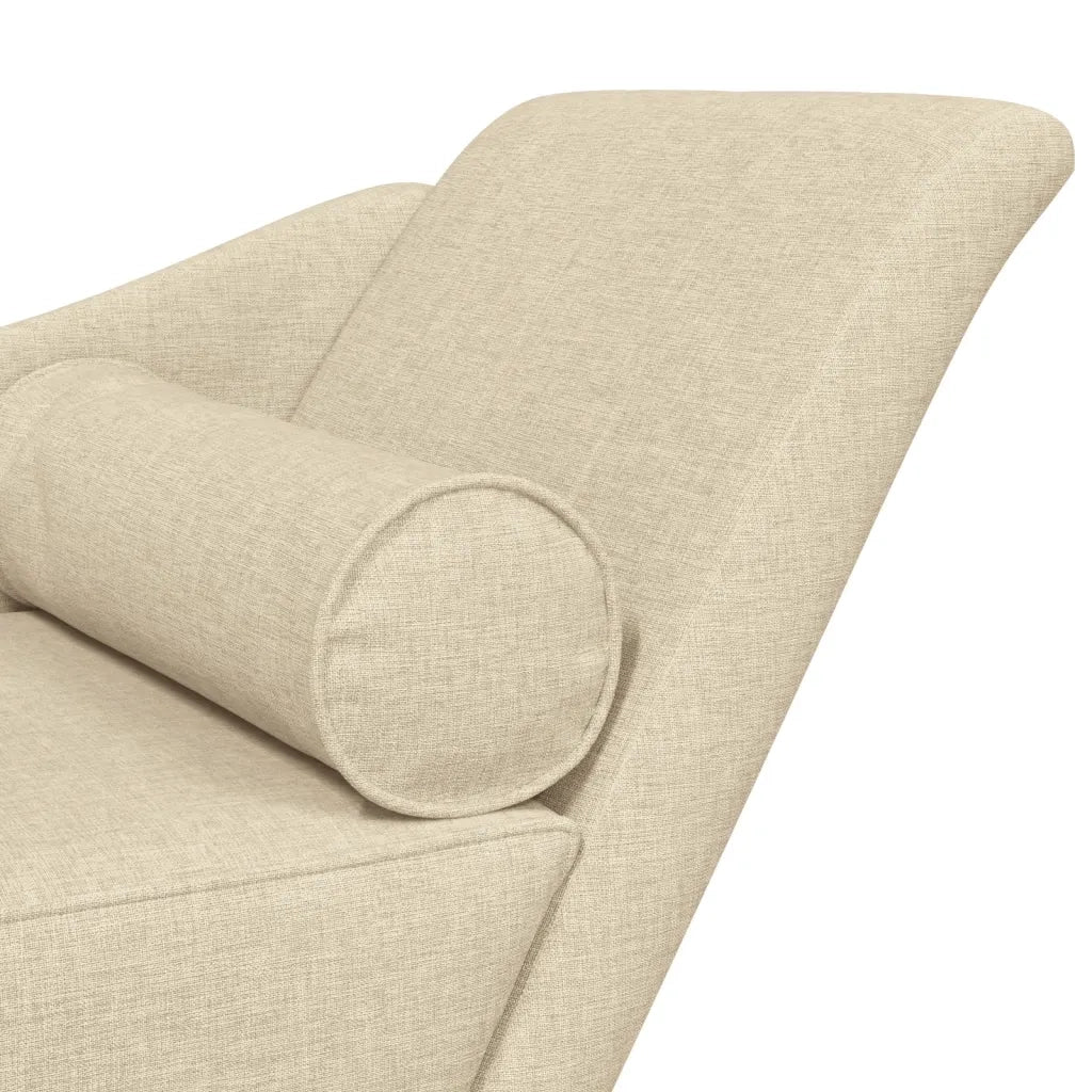 Chaise Longue con Cuscini Crema in Tessuto CFW8179907