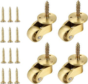 Pattini da mobili universali 360° girevoli in ottone massiccio - 4 pezzi, 22 mm