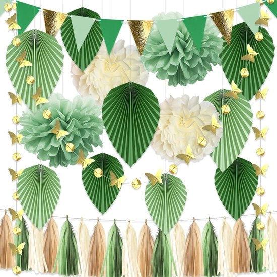 Decorazioni per Feste - Decorazioni per Matrimoni - Decorazioni per Bambini - Decorazioni per Giardino - Decorazioni per Feste di Compleanno - Decorazioni per Feste in Esterno - Tissue Pom Poms/ Banner a Triangolo